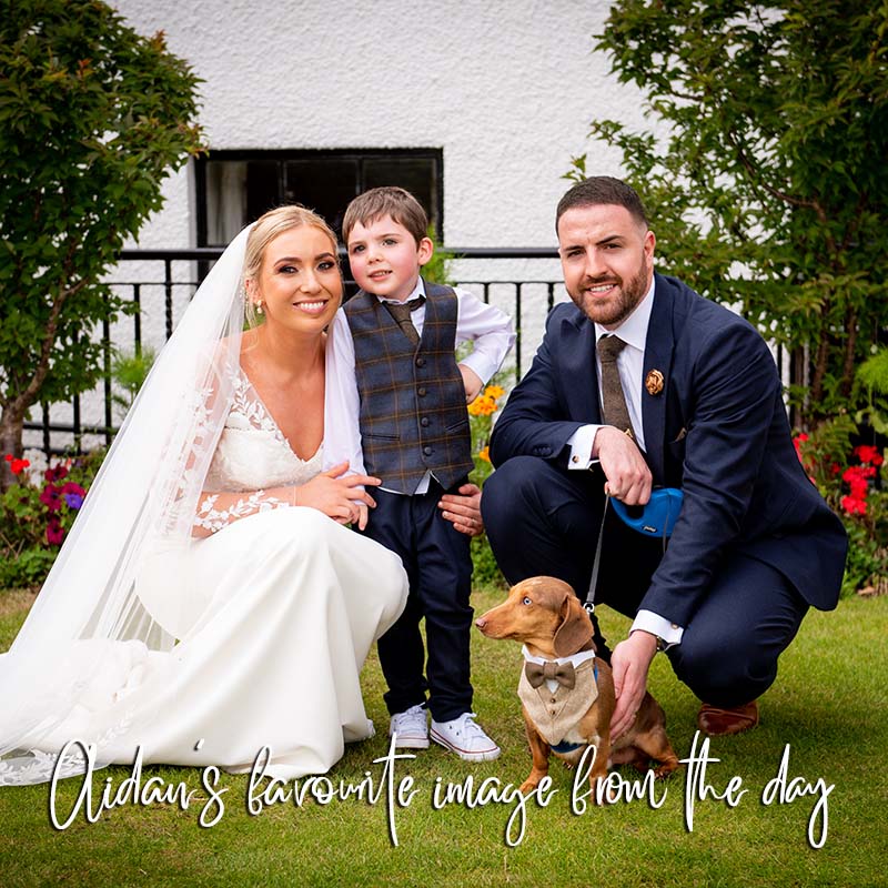 Grooms favourite photo from the wedding day - him, his new wife, his son and his dog